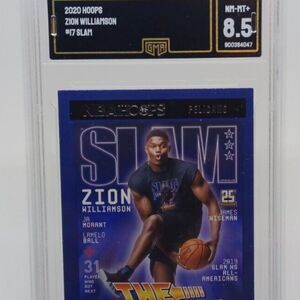 2020-21 Panini NBA Hoops SLAM #17 Zion Williamson Pelicans GMA 8.5